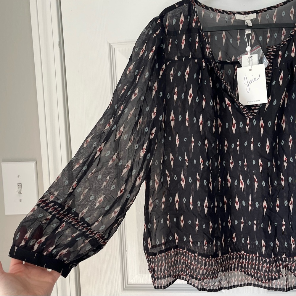 NWT Women's Joie 100% Silk Long Sleeve Top size Medium - Picture 3 of 8